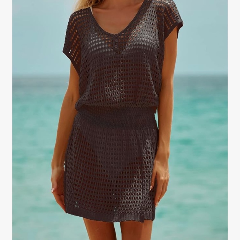 Black Crochet Swim Cover-Up